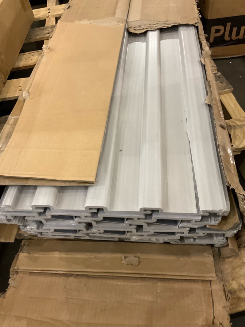 Condition photo showing As Is for Slatwall Panel Garage Organizer PVC Slatwall Heavy Duty Wall Mounted Rack, Interlocking Slat Wall Panels for Tool Organization Peg Board(Grey 4 x 2 ft) Grey 2ft x 4ft