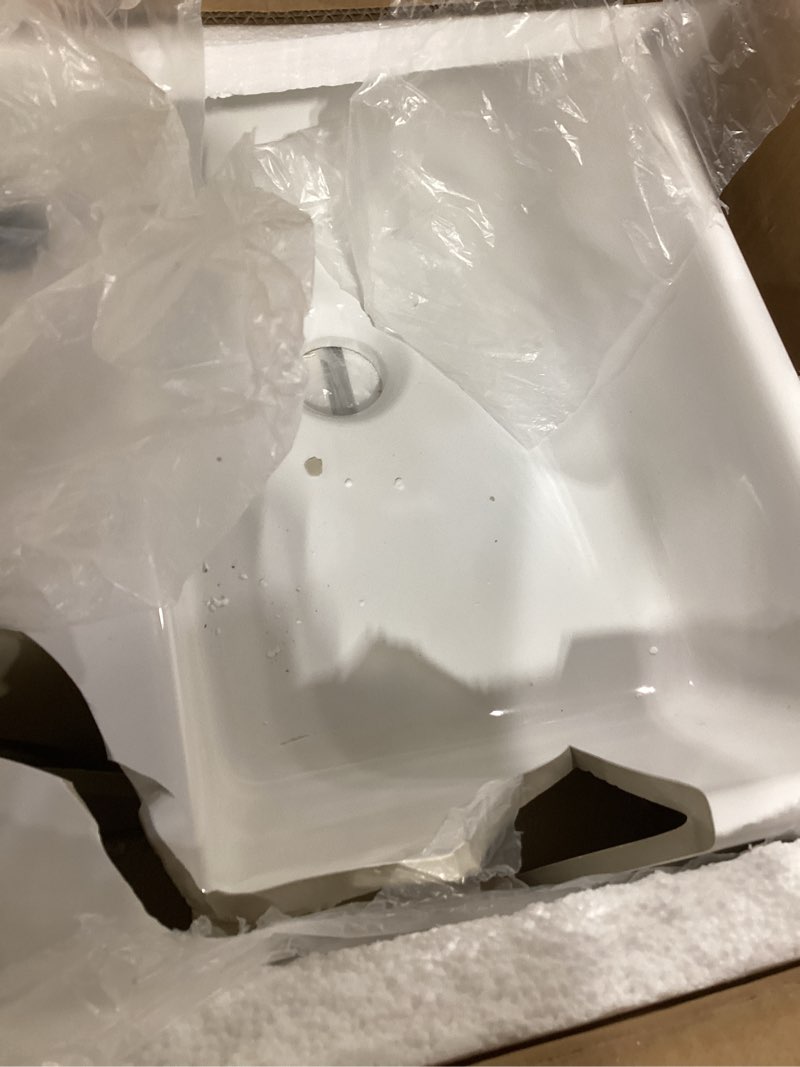 Condition photo showing As Is for swiss madison sm-vs203 claire 20" rectangle vessel sink, glossy white