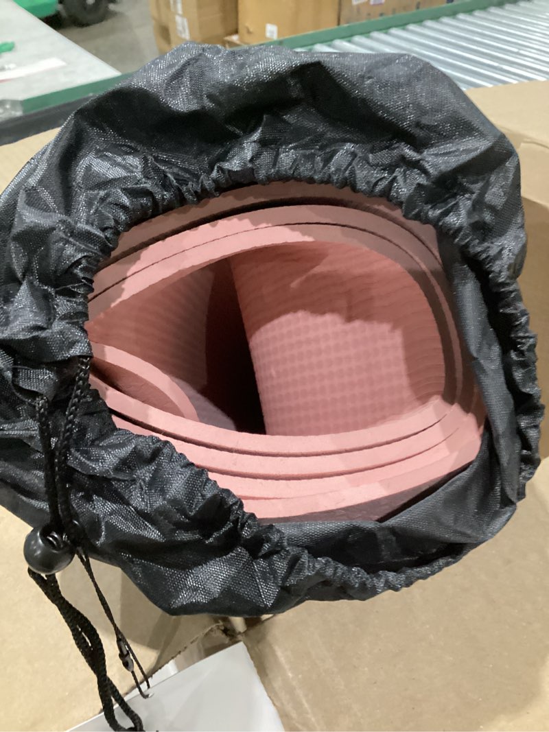 Condition photo showing As Is for yoga mat non slip, pilates fitness mats, eco friendly, anti-tear 1/4" thick yoga mats for women, exercise mats for home workout with carrying sling and storage bag