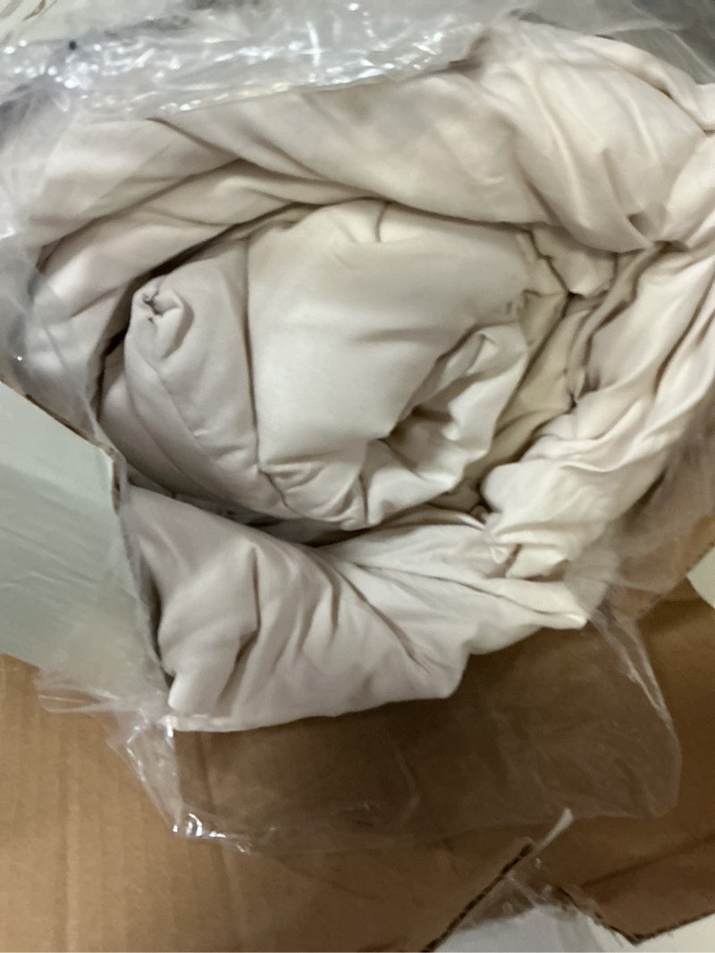 Condition photo showing Good Condition for litanika comforter king size beige, 3 pieces lightweight bedding comforter set, down alternative comforter all season fluffy bed set gift choice beige king