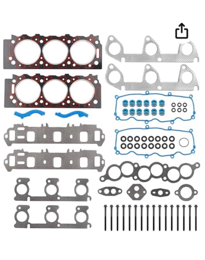 3.0 v6 engine cylinder head gasket set, compatible with 1998-2001 mazda b3000 1998-2001 ford ranger 