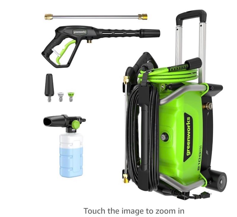 greenworks 2100 psi (1.2 gpm) electric pressure washer