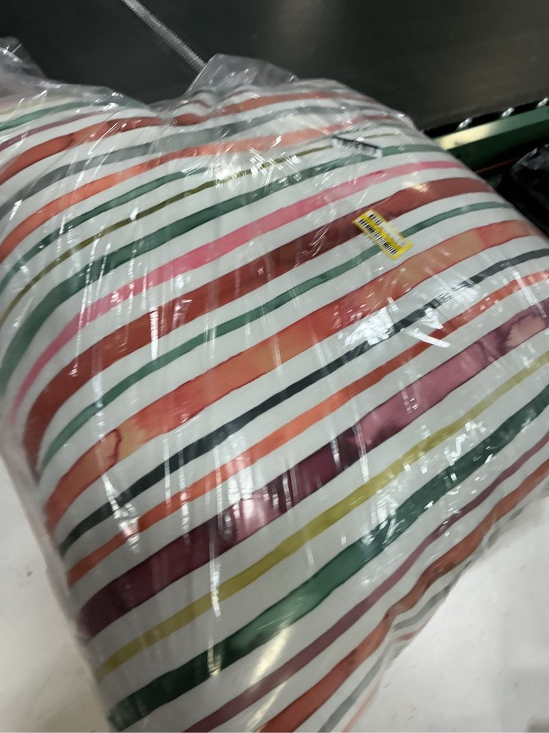 Condition photo showing Good Condition for 26" x 26" ninola design moroccan tropic stripes outdoor throw pillow green/pink - deny designs: uv & mildew resistant