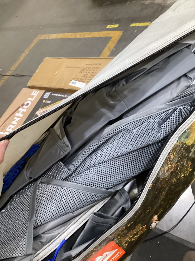 Condition photo showing As Is for ozark trail 12' x 12' instant straight leg canopy for camping - gray