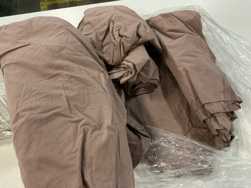 Condition photo showing Good Condition for organic brushed cotton sheet set, king, fig