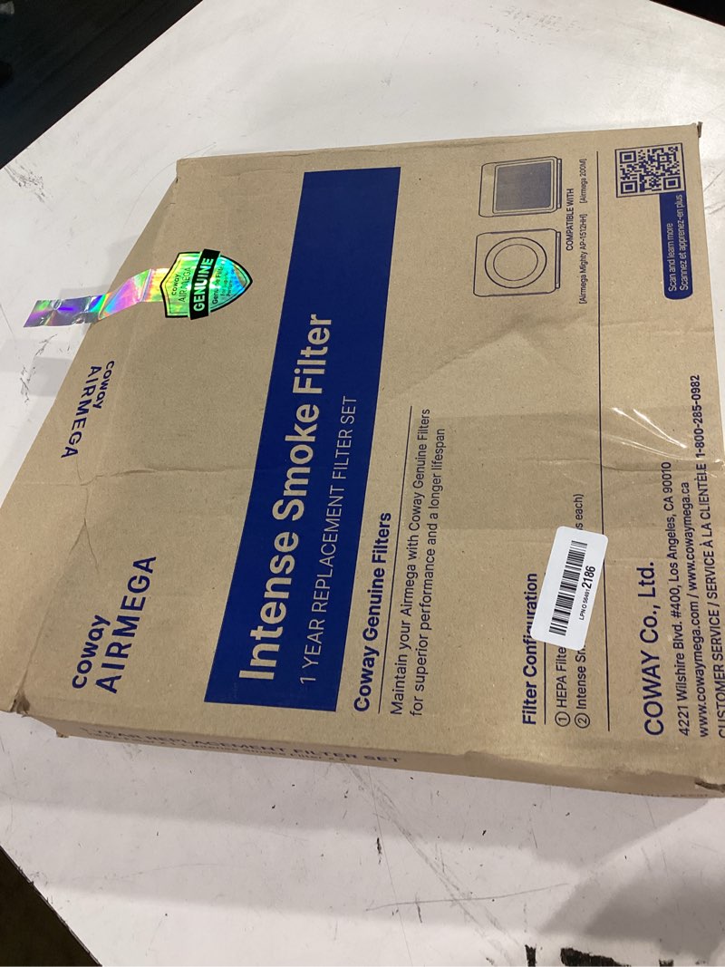 Condition photo showing As Is for coway airmega ap-1512hh & 200m filter replacement set, hepa filter and intense smoke filter, ap-1512hh-fp intense smoke, 3116999 intense smoke black mighty 1