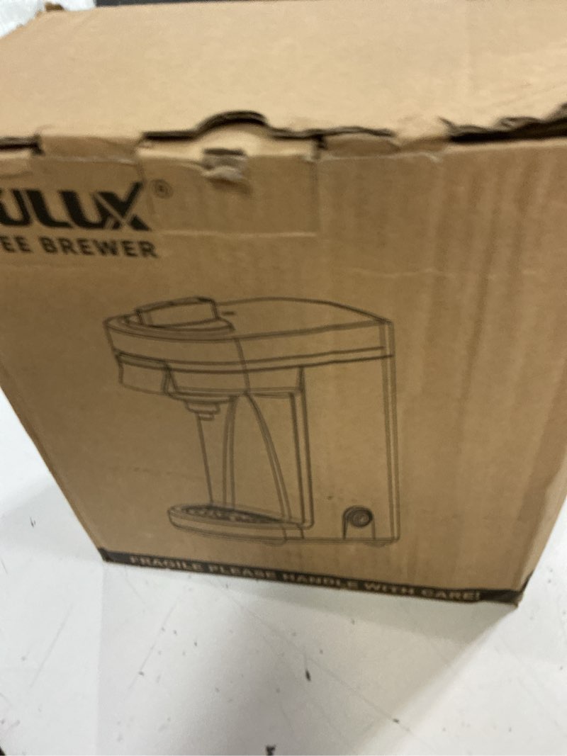 Condition photo showing New/Like New for chulux mini coffee maker for k capsule, single serve coffee maker for one cup americano, lightweight pod coffee machine, red