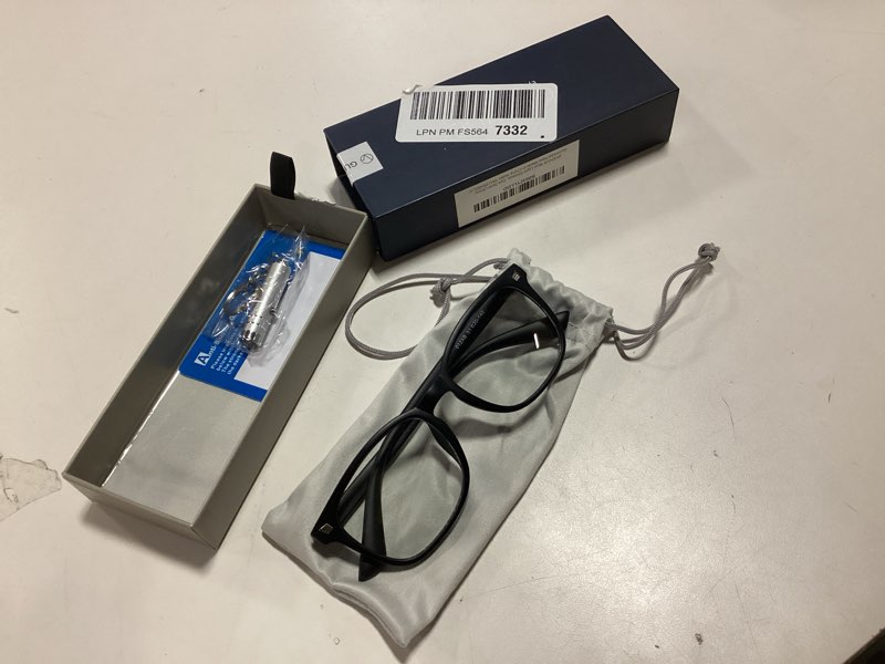 Condition photo showing As Is for GUDVUE Blue Light Glasses, Computer/Gaming/TV/Phones Glasses for Women/men, Anti Glare/UV400/Eye Strain, Shiny Gunmetal Gunmetal Clear