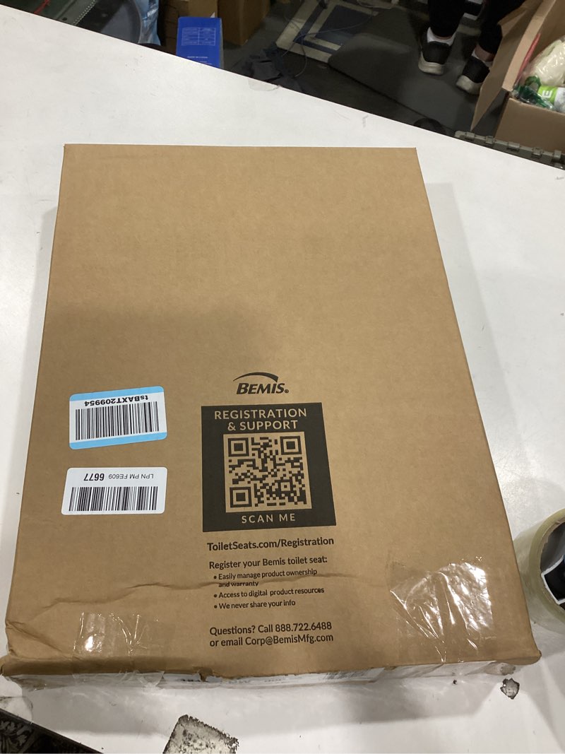 Condition photo showing Good Condition for Universal Elongated White Plastic Toilet Seat with Soft-Close Hinges