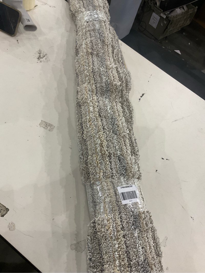 Condition photo showing As Is for Garland Rug Carnival Stripe Non-Slip Recycled 12' x 12' Random Earthtone Stripes Area Rug – Modern, Stain-Resistant, Ideal for Living Rooms & High-Traffic Areas Assorted Earth Tones (Colors Will Vary) 12' x 12' (Square)