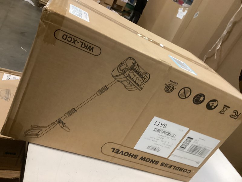 Condition photo showing New/Like New for 12" Cordless Snow Shovel (NO Battery) Compatible with Dewalt 20V Max Battery, Electric Snow Shovel with Directional Plate & Adjustable Front Handle, Cordless Snow Blower for Driveway/Patio/Sidewalk For Dewalt 20V Battery(Yellow)