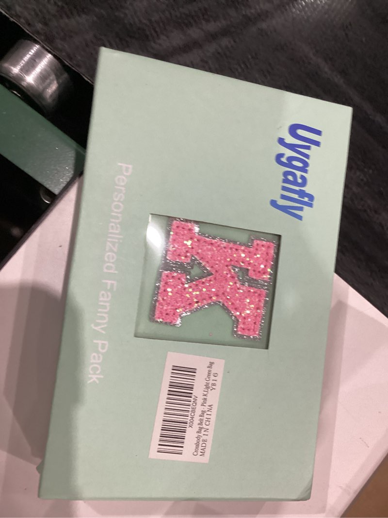Condition photo showing New/Like New for Fanny Pack Belt Bag Crossbody Bags with Initials Letter Patch Trendy Stuff for Teens Cute Stuff Birthday Gifts for Teenager Girls | Light Green,Initial K Light Green K