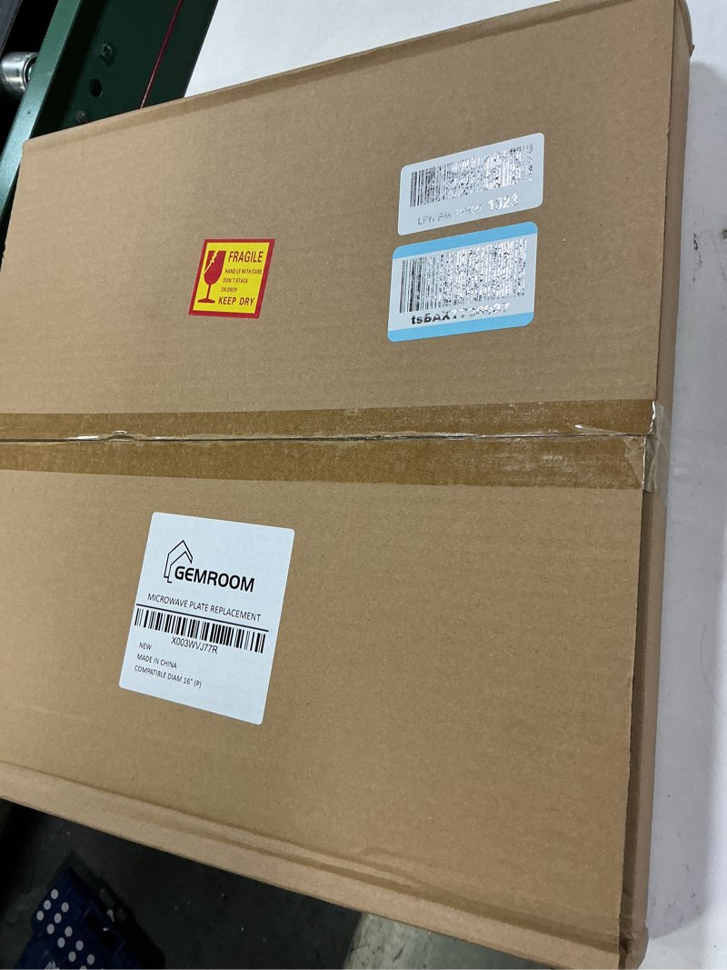Condition photo showing New/Like New for 16" Microwave Glass Plate for GE Built-In Combination Microwave WB49X10166, Compatible With WB27X43590 Convection Wall Oven 16 inch Replacement Microwave Glass Plate - Dishwasher Safe 16" Flat Bottom, Roller Diameter 10 3/4"