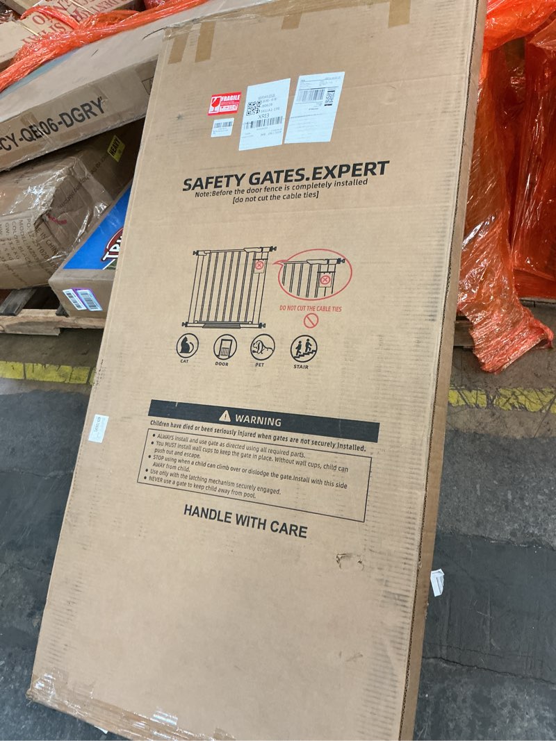 Condition photo showing New/Like New for 59” extra tall white baby gate