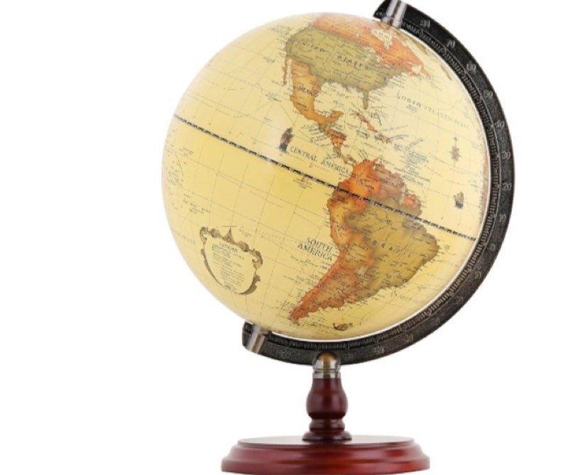 annova antique globe 10" / 25 cm diameter with a wood base, vintage decorative political desktop world - rotating full earth geography educational - kids, adults, school, home, office (dia 10-inch)