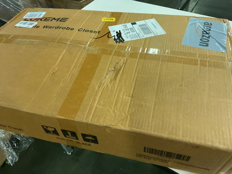 Condition photo showing New/Like New for LOKEME Portable Closet, 67 Inch Wardrobe Closet for Hanging Clothes with 4 Hanging Rods, 25mm Steel Tube Clothes Storage Organizer for Extra Sturdy, Quick and Easy to Assembly, Black Cover