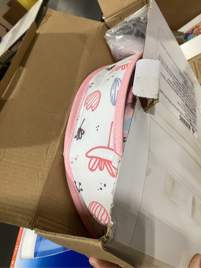 Condition photo showing Good Condition for portable baby bouncer seat with 8 melodies, 3 vibration levels & adjustable volume, foldable infant bouncer rocker with safety harness for baby 0-6 months, indoor & outdoor use br2402 pink