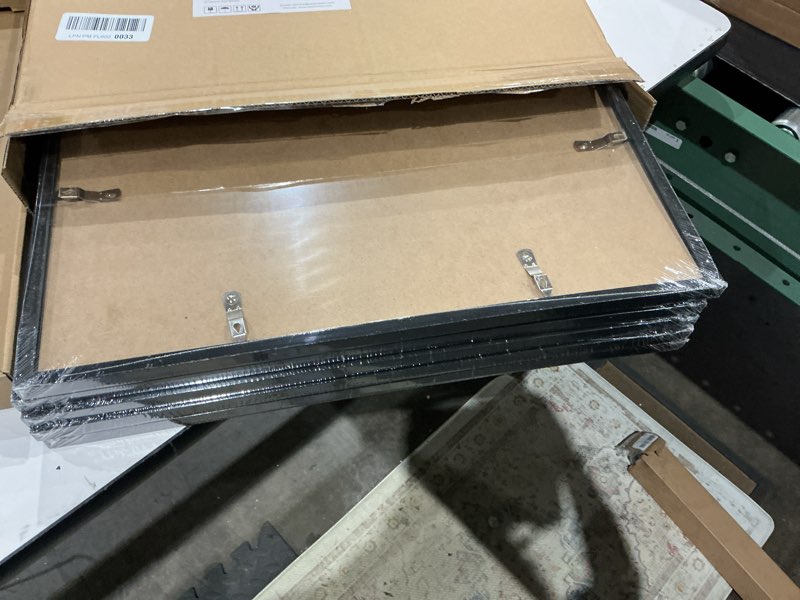 Condition photo showing Good Condition for upsimples 18x24 picture frame set of 5, display pictures 16x20 with mat or 18 x 24 without, wall gallery poster frames, black black 18x24