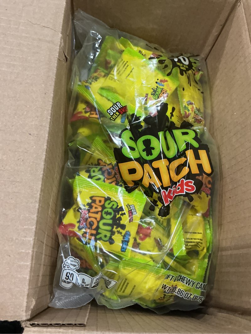 Condition photo showing Good Condition for Christmas Bulk Candy Of 5 lb of Sours Patch For Kids And Swedish Fish Mini Soft And Chewy Candy Variety Snack Bulk Order. Individually Wrapped Fun Size Pouches, 0.5 Ounce, Huge 200 Ct. Christmas Candy