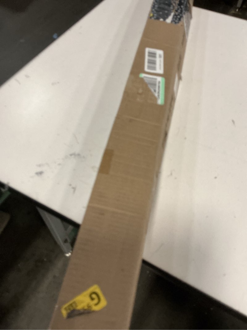 Condition photo showing New/Like New for modern curtain rods, 1inch diameter decorative single window rod telescoping 48-84 inch adjustable drapery rods matte black color for bedroom living room kitchen office matte black 48-84"