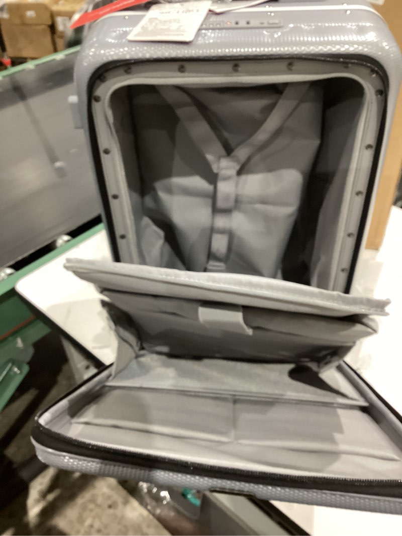 Condition photo showing Good Condition for hanke 20 inch carry on luggage hard shell suitcases with wheels luggage suitcase travel luggage for women men rolling luggage bags for business trip weekender-grey 20 inch grey(with laptop compartment)