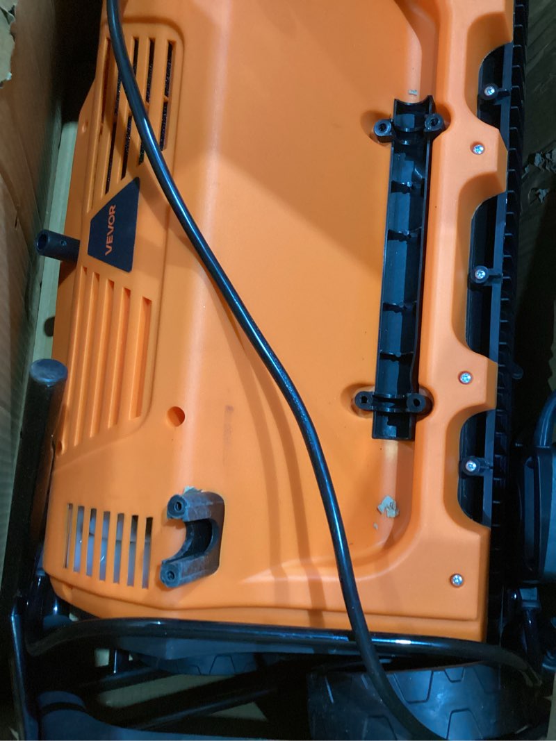 Condition photo showing As Is for VEVOR Electric Snow Blower, 20 inch 15A Corded Snow Thrower with Dual LED Headlights & 180° Rotating Chute, 25FT Throwing Distance, 12" Depth Clearing, Walk-Behind Snowblower for Driveway Sidewalk
