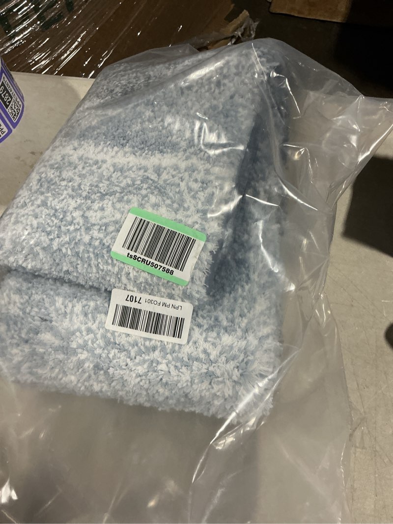 Condition photo showing Good Condition for OLANLY Bathroom Rugs Sets 3 Piece, Soft Absorbent Microfiber Bath Mats and U-Shaped Contour Toilet Rug, Plush Shaggy Bath Mat Set for Bathroom (30"x20"+24"x16"+24"x20", Blue) 30" x 20" + 24" x 16" + U24" x 20" Blue
