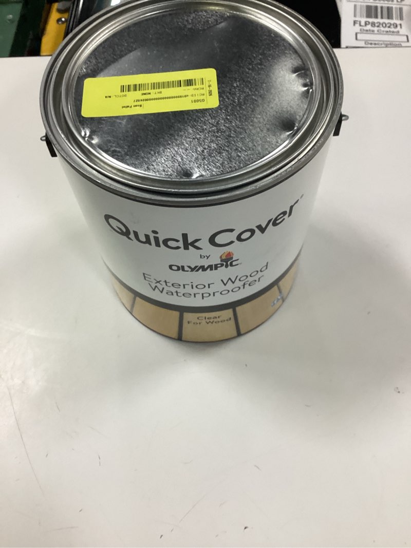 Condition photo showing New/Like New for olympic quick cover 1 gallon clear exterior wood sealer