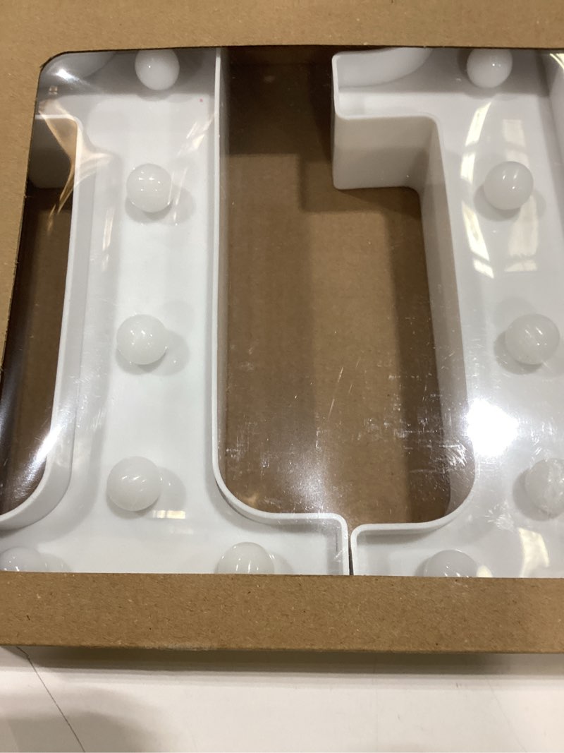 Condition photo showing Good Condition for Pooqla Decorative LED Light Up Number Letters, White Plastic Marquee Number Lights Sign for Birthday Party Wedding Decor, Battery Operated (11) White Number 11