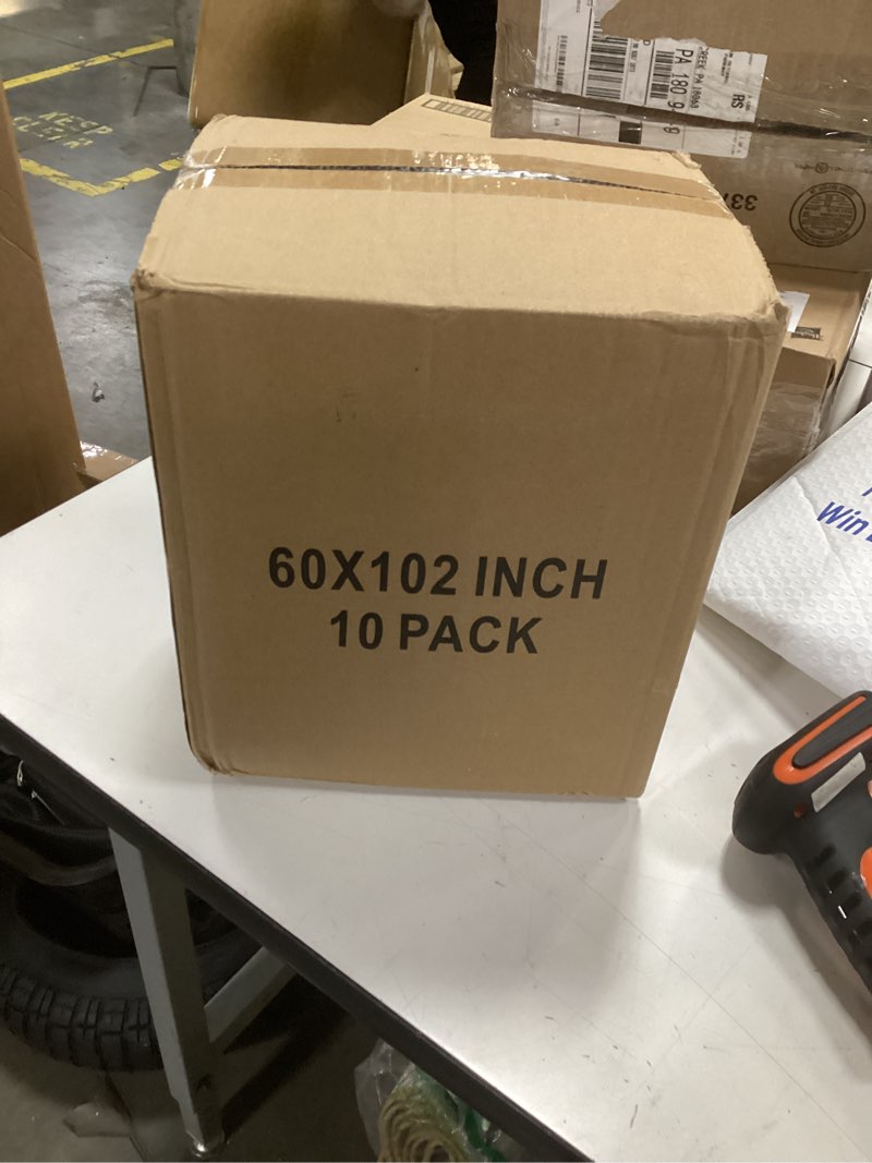 Condition photo showing New/Like New for WIGENIUS 10 Pack White Table Cloth Rectangle Tablecloths 60X102 Inch,Polyester Table Cloth for 6 Foot Rectangle Tables,Wrinkle Resistant Washable Fabric Table Covers for Party,Wedding Banquet White 60 × 102 inches, 10 packs