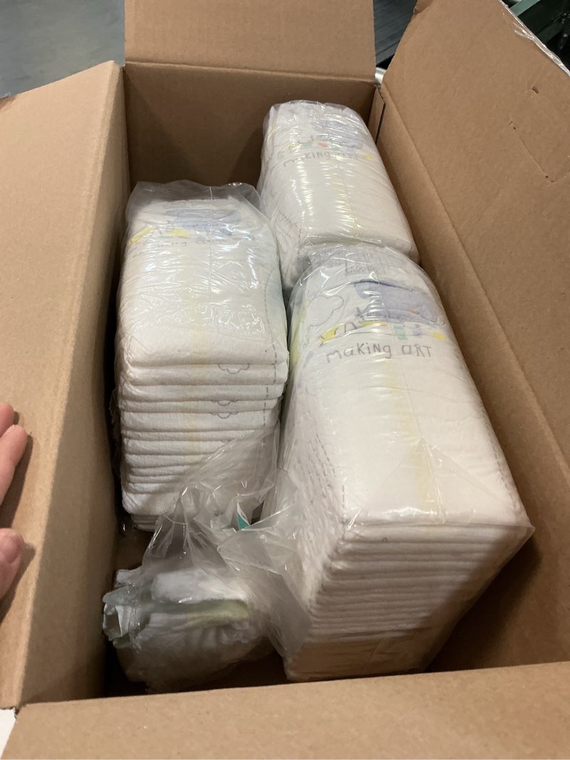Condition photo showing As Is for (incomplete ) pampers baby diapers - swaddlers - size 5, 104 count, ultra absorbent disposable infant diaper size 5 104