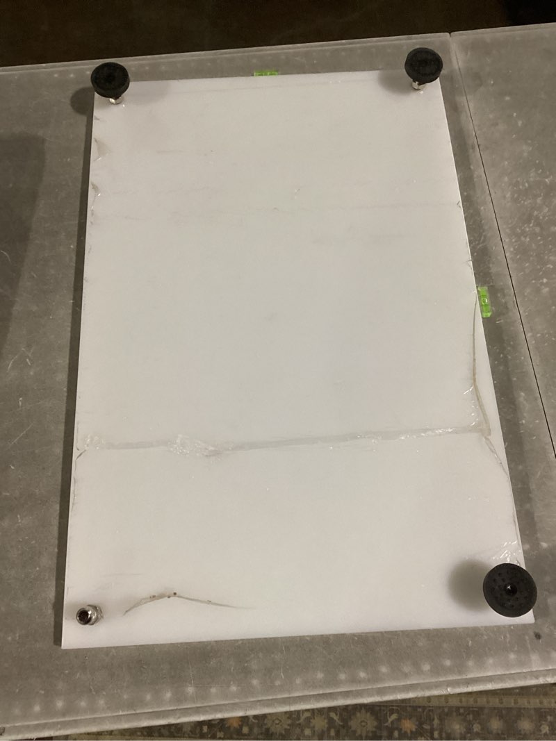 Condition photo showing As Is for Ankexin Resin Leveling Table,Adjustable Leveling Board for DIY Projects Bubble Leveling Board Anti Slip Base Foot Easy to Clean(ceramic)