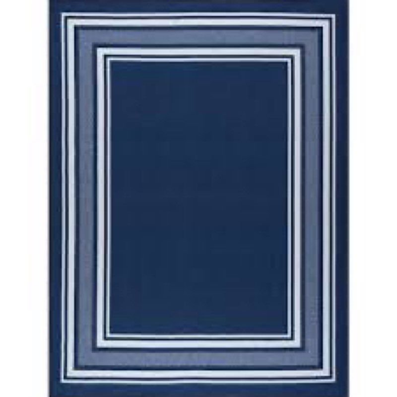 Quinnipack Dark Blue Non-Slip Area Rug
