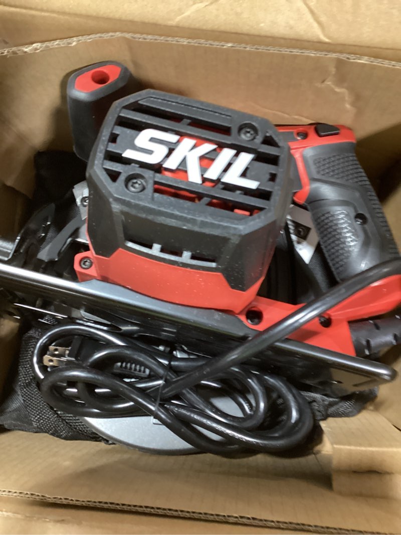 Condition photo showing As Is for skil 15-amp 7-1/4-in corded circular saw adjustment lever might stick