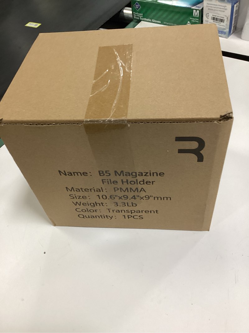 Condition photo showing New/Like New for Magazine Holder, Clear Acrylic Magazine Rack, File Organizer for Office Desk, Book Organizer,-One-Piece-3 Vertical spaces,1 pack (B5)…… 3 slots-B5