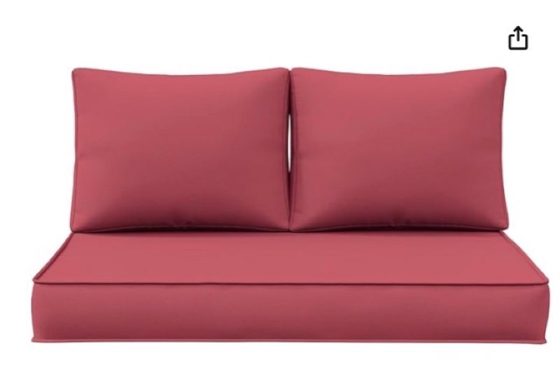 (1 cushion only) Pakunoda Premium Outdoor Bench Cushions for Patio Furniture 3.5inches Memory Foam Bench Cushion Wate