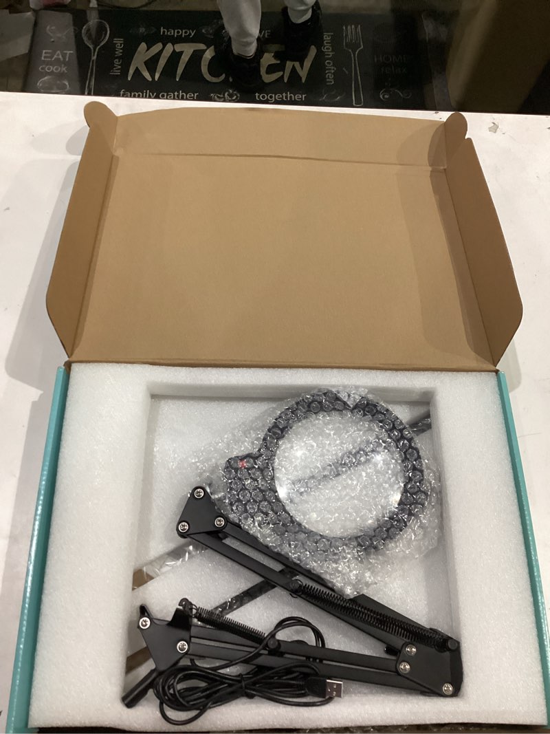 Condition photo showing Good Condition for 30X 10X Large Floor Magnifying Glass with Light and Stand,72 LED Adjustable Height Floor Magnifying Lamp,2 in 1 Lighted Magnifiers for Close Work, Sewing,Crafts,Hobbies,Reading (Black)