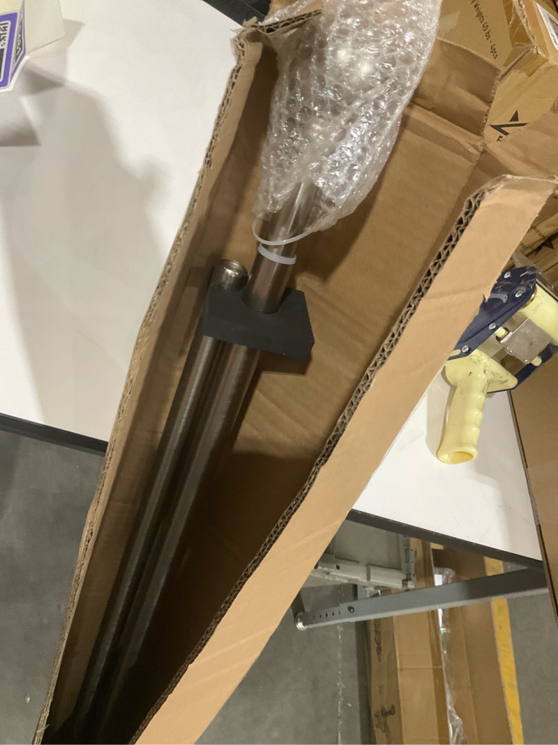 Condition photo showing As Is for yunnephele nickel brushed window curtain rods, 72-144 inches, classic ball finials, heavy duty, adjustable, holds up to 28 lbs nickel brushed 72-144"