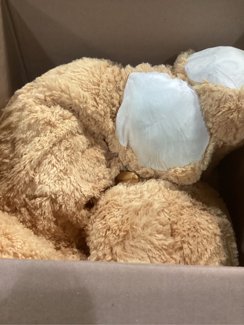 Condition photo showing Good Condition for Tezituor 52in Giant Teddy Bear Stuffed Animal, Light Brown Big Teddy Bears Plush Gifts for Girlfriend, Kids, Life Size Large Cute Soft Bear Plush Toys Gift for Valentine’s Day, Christmas, Birthday Light Brown Large (52 in)