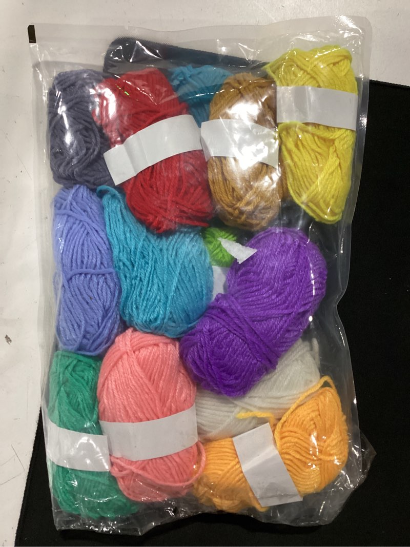Condition photo showing Good Condition for 15x20g acrylic yarn for crocheting - soft knitting yarn for crafts multicolor skeins for crocheting diy bulk for handicraft knitting scarves ideal gift for beginners adults bright color