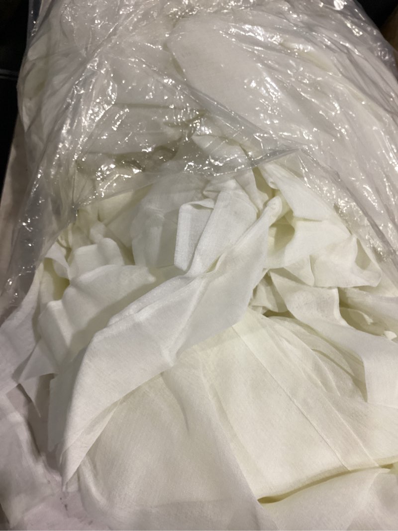 Condition photo showing Good Condition for 8 panels canopy curtains ivory canopy bed curtains for king full/queen and twin bed frame,four poster bed canopy curtains drapes,sheer canopy bed drapes with top and self-adhesive velcro(42"x74")