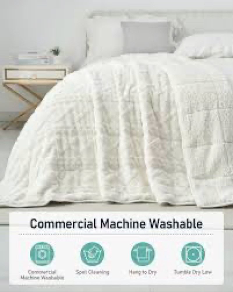 Wemore Jacquard Fleece Weighted Blanket Queen Size 60" x 80" 20lbs, Ultra Soft Cozy Sherpa Weighted 