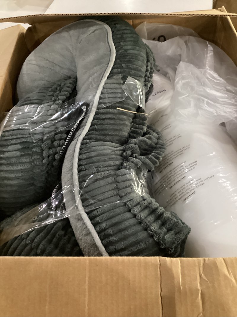 Condition photo showing Good Condition for bedsure lplus 360°oval bolster orthopedic dog beds large sized dog,38" grey | egg-crate foam for senior dogs, big comfort pet sofa couch with ultra-soft fleece waterproof washable cover charcoal 38"lx28"wx7"th