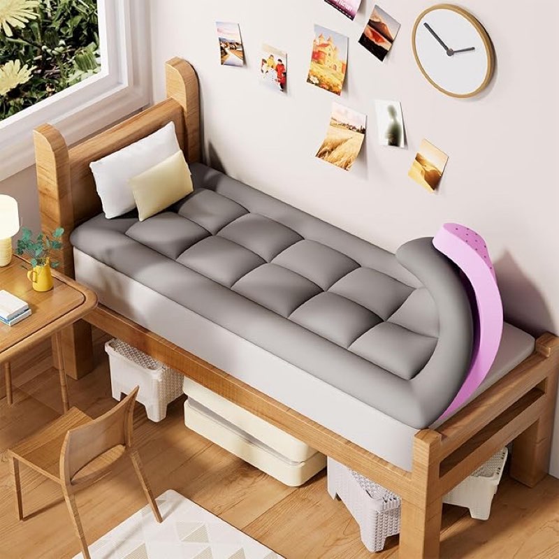 BDEUS Dual Layer 5 Inch Memory Foam Mattress Topper Twin XL Size for Dorm Room, 2 Inch Gel Memory Fo