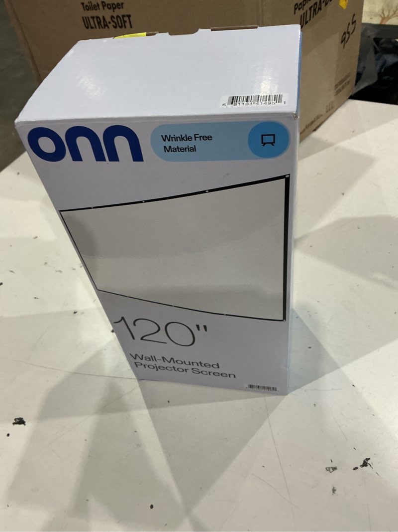 Condition photo showing Good Condition for onn. indoor/outdoor folding projector screen, white