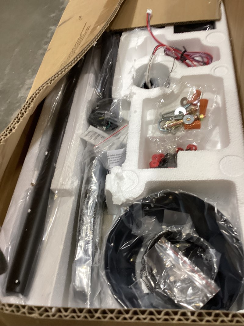 Condition photo showing Good Condition for 62 inch ceiling fan no light with remote control, 8 blades quiet dc reversible motor, 6-speed, timer, black finish, indoor outdoor ceiling fans for patios, living room, garage black 62 inch