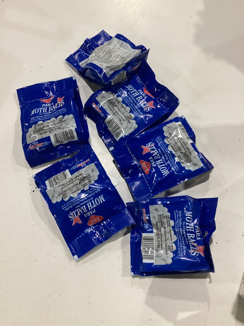 Condition photo showing New/Like New for enoz para moth balls for closets and more - kills clothes moths and carpet beetles - moth balls for indoor use - no clinging odor - 4 oz, 6 pack