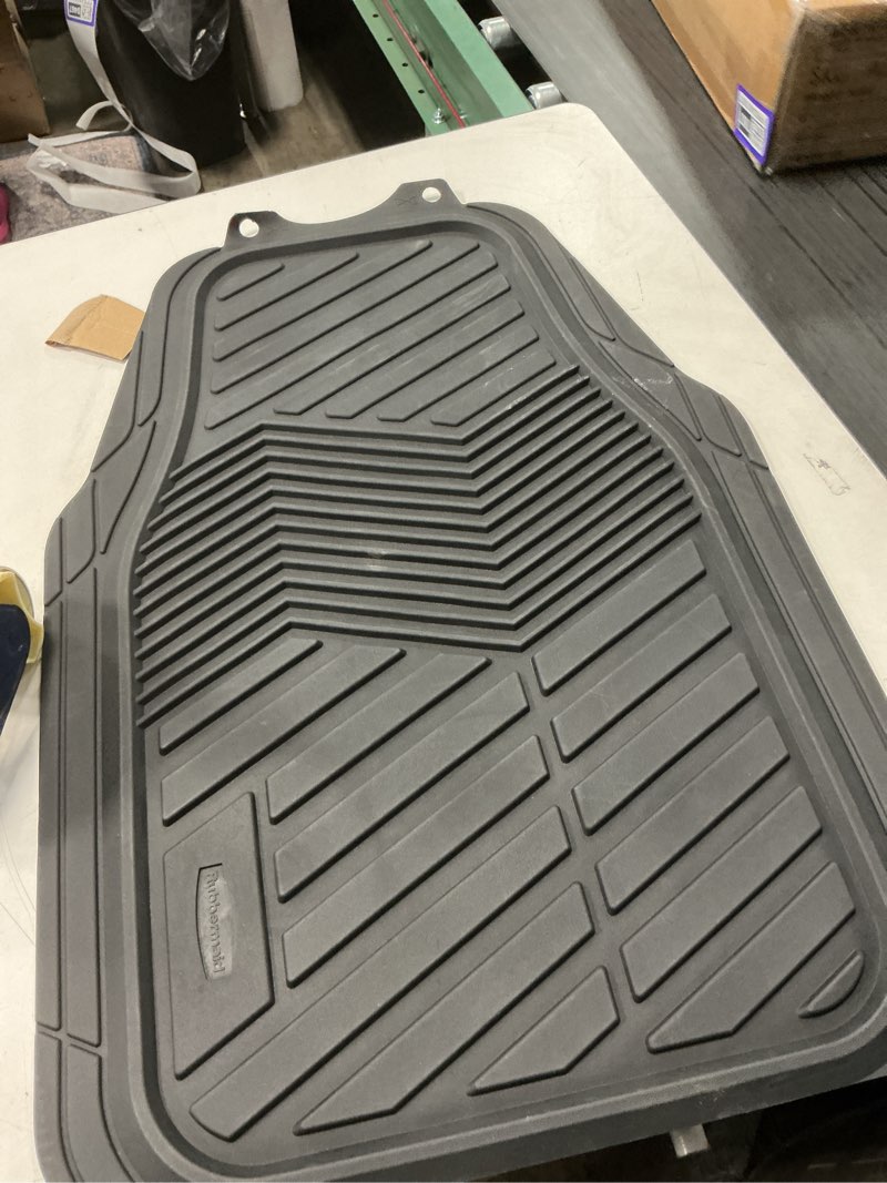 Condition photo showing As Is for Rubbermaid Car Mats Full Set – All Weather Car Floor Mats Universal Trim-to-Fits Design,Heavy Duty Car Mats for Cars, SUVs, Trucks,and Vans - Gray