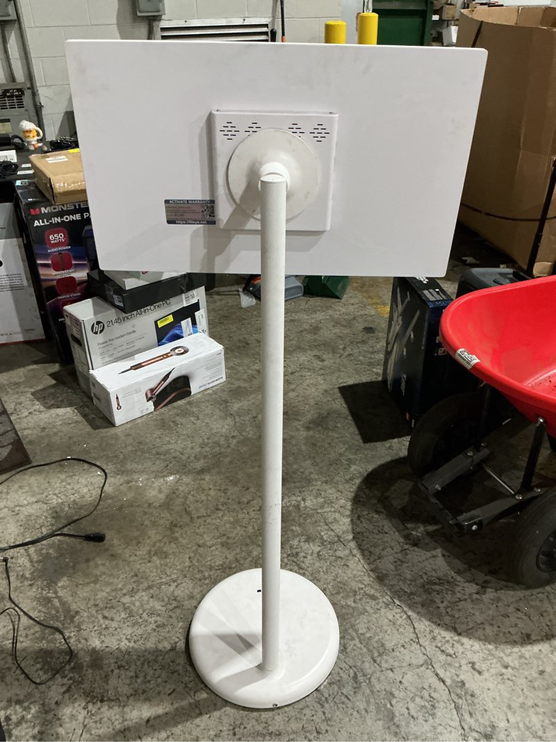 Condition photo showing As Is for does not power on, has wobbly broken base/neck & missing power cord as is!!!!!             fiteye - 24" portable touch monitor with android os, full swivel rotation & voice remote control