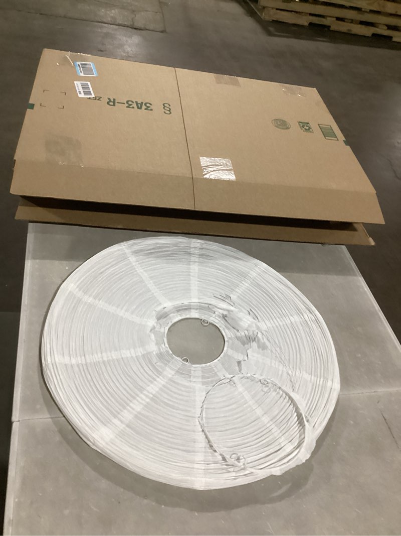 Condition photo showing As Is for White Paper Lamp Shade, 20''x20'' Large Chinses Paper Lantern Pendant Light Shade,Round Lanpshade Home Decor Ceiling Lampshade, Foldable Lampshade